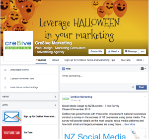 Facebook Cre8ive Marketing Desktop Page View